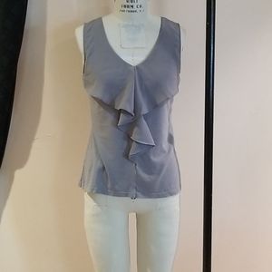 Gray tank with ruffle